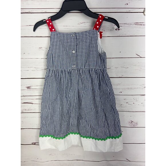 Emily Rose Size 6 Sleeveless Plaid Lady Bug Spring Dress - Picture 2 of 7